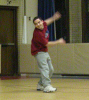 Volleyball - Chris often shows off with his fancy volleyball moves.