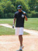Softball - Big Kev looks like a pro playing softball.