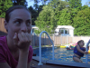 9/5 - Next time we go to one of Rose's jacuzzi/pool parties, we better rent a child so that we'll fit in.