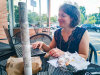9/6 - Hey look, I found Cori at the bagel place near work!