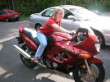 6-8-2002  Melissa Hopkins is thinking about trading in her car for some freedom.  (Scwarz's BBQ)